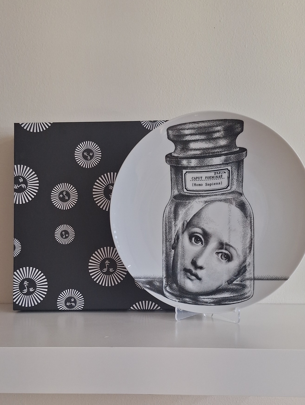 Fornasetti Black & White 'Caput Forminae' Illustrated Decorative Plate